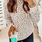 Leopard Drawstring Hooded Sweatshirt