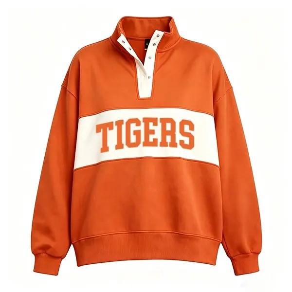 Custom Name Preppy Style Quarter-Snap Sweatshirt