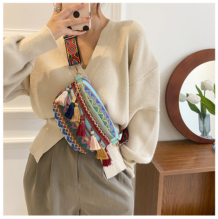 Fashion Ladies Colorful Chest Bag-blue
