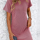 Ribbed Short Sleeve Pocket Dress-8 Colors