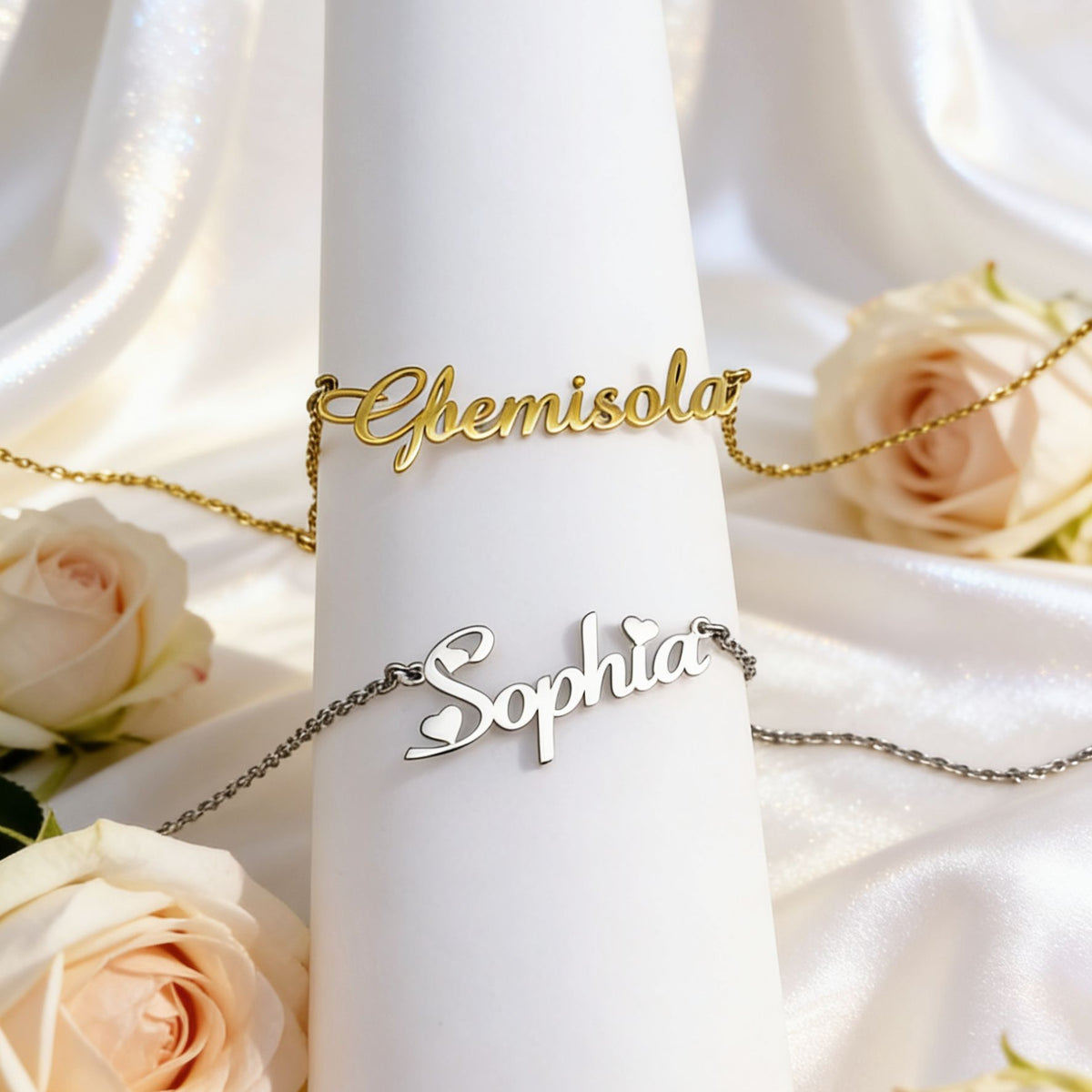 Custom Stainless Steel Letter Necklace, Bracelet, and Stud Earrings – Personalized Name/Logo Pendant