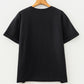 Black Game Day Camo Letter Print Round Neck Casual T Shirt
