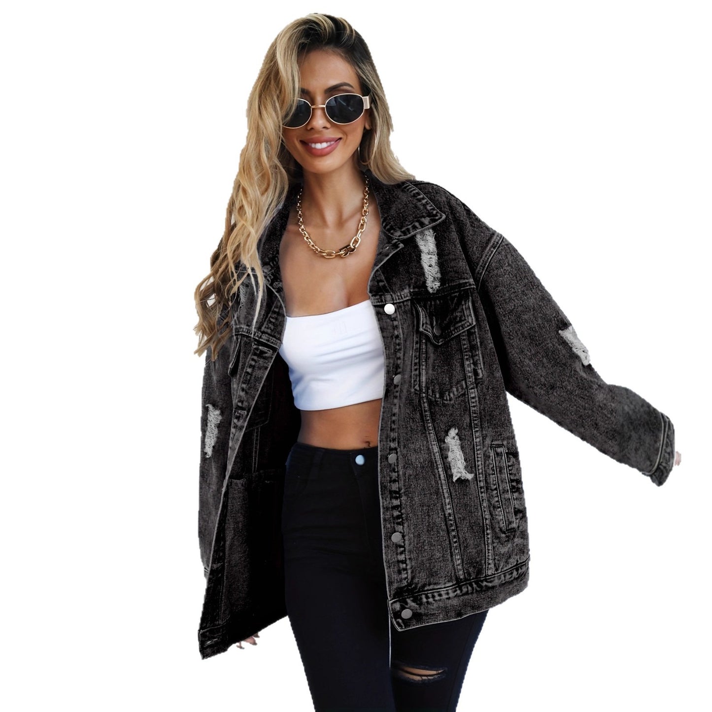 Trendy Oversized Denim Jacket for Women