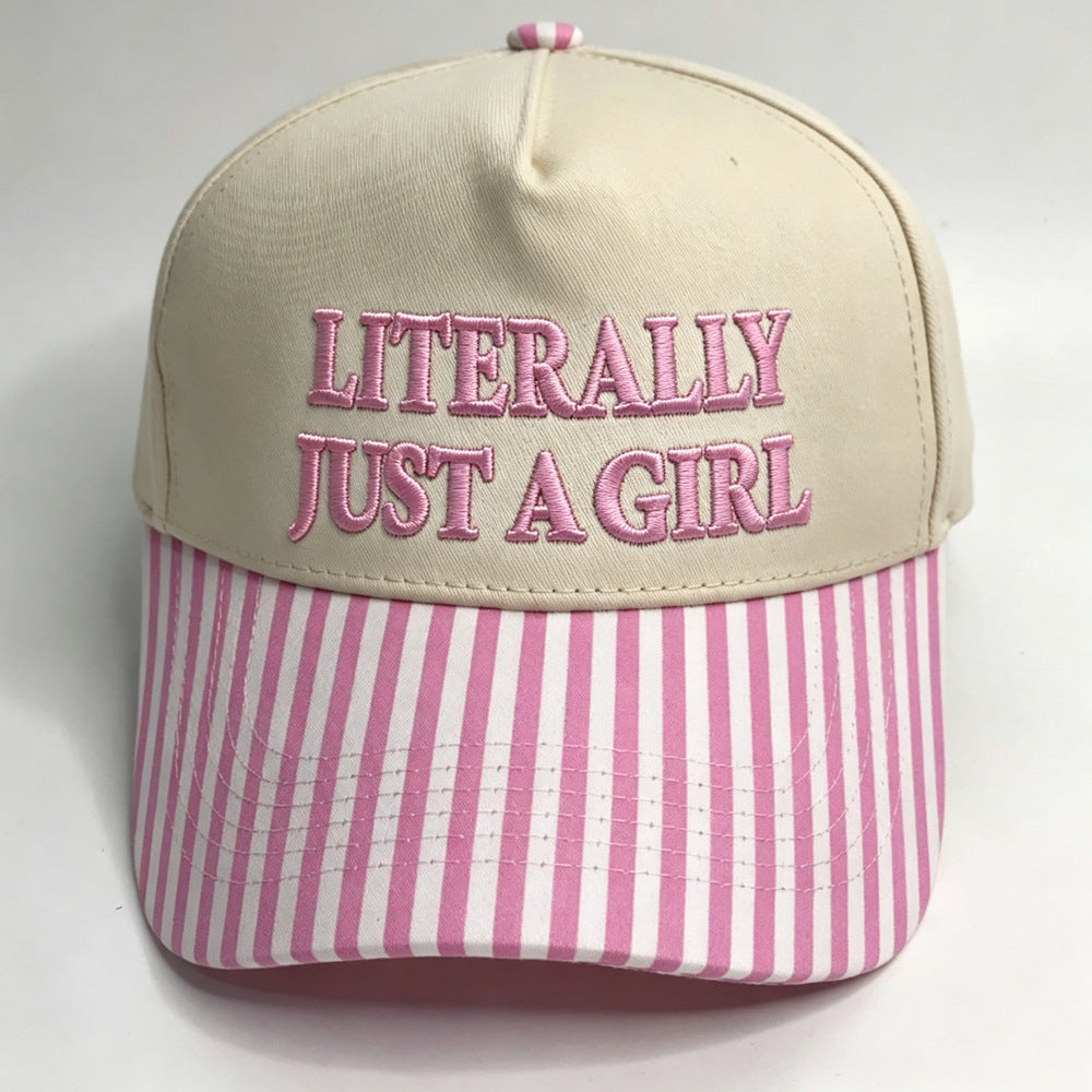 LITERALLY JUST A GIRL Embroidered Trucker Hat