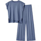 Women's knitted suit vest sweater wide-leg pants two-piece suit