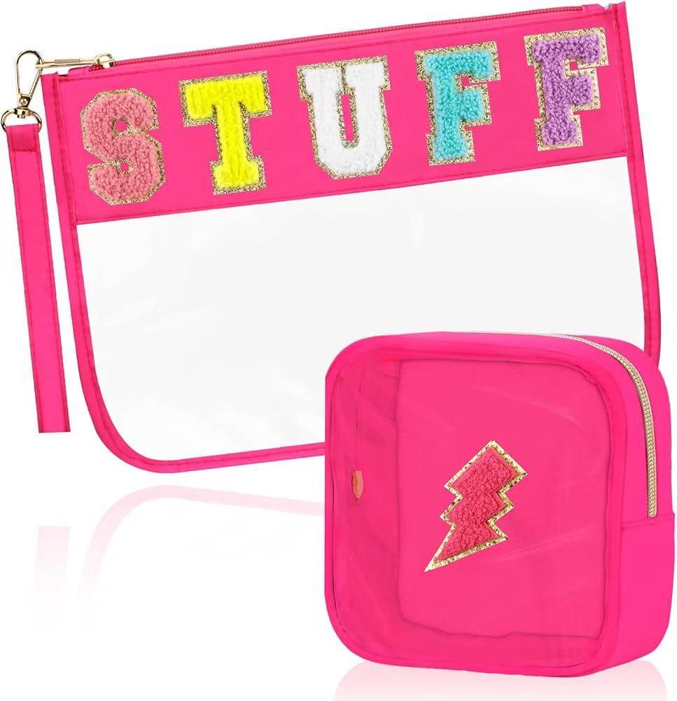 2 Pieces Set Flat Clear Pouch PVC Toiletry Storage Bag (MOQ 5)