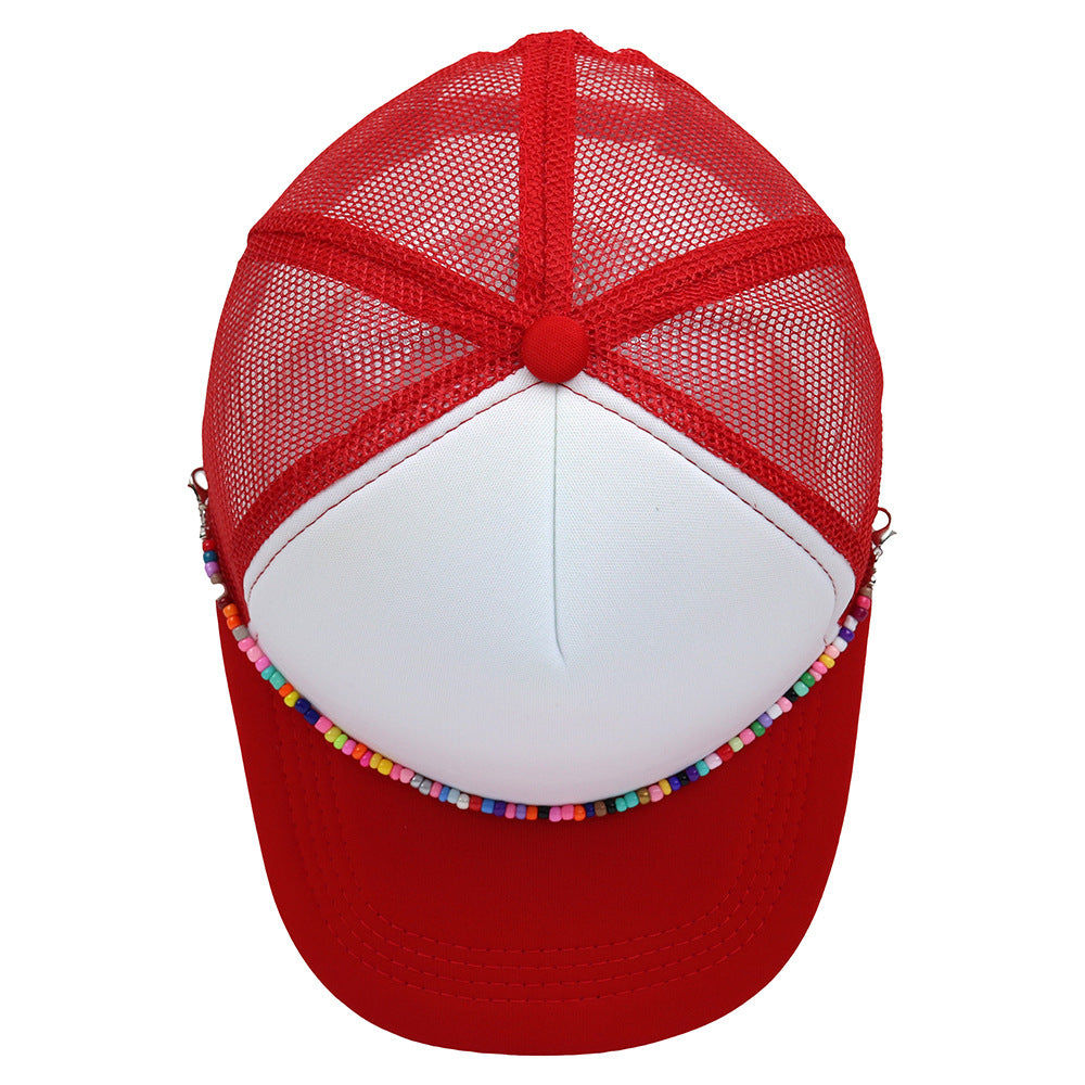 Multicolor Beaded Band Trucker Hat
