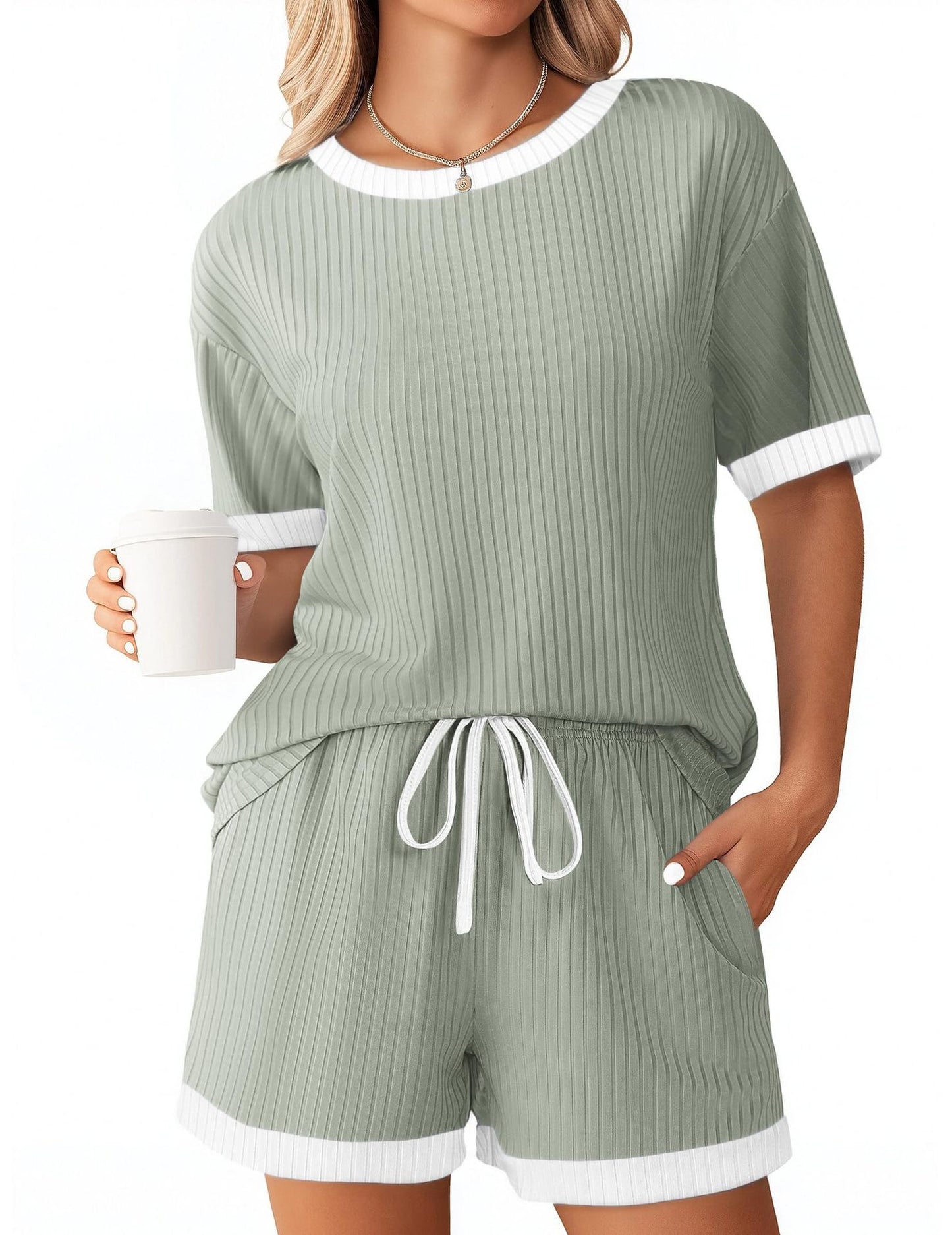 Cozy Ribbed Contrast Lounge Set