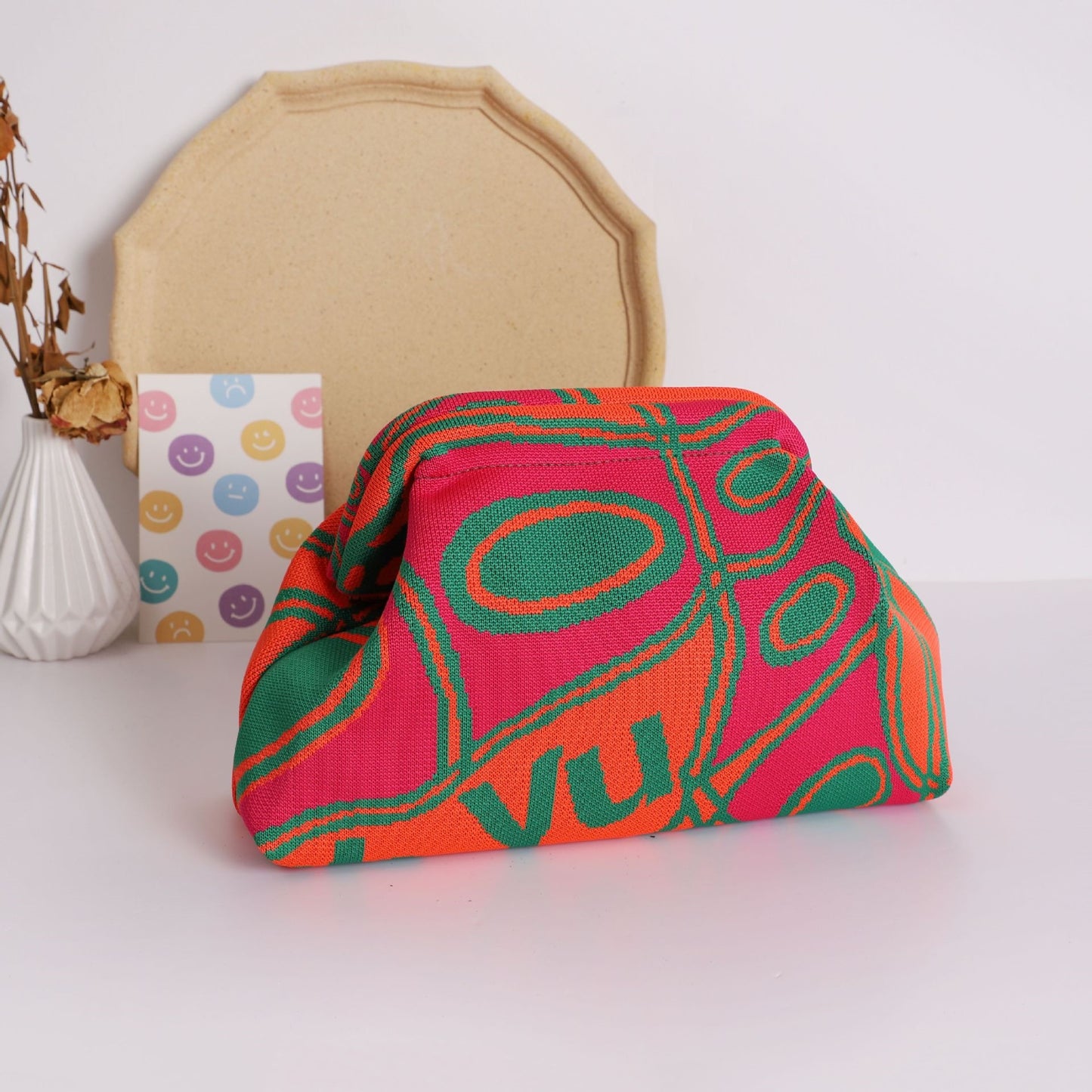 Wave Knit Clutch Bag