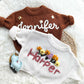 Hand Embroidered Personalized Name Chunky Knit Sweater