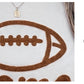 White Embroidered Slogan Game Day Rugby Pattern Crewneck Sweatshirt