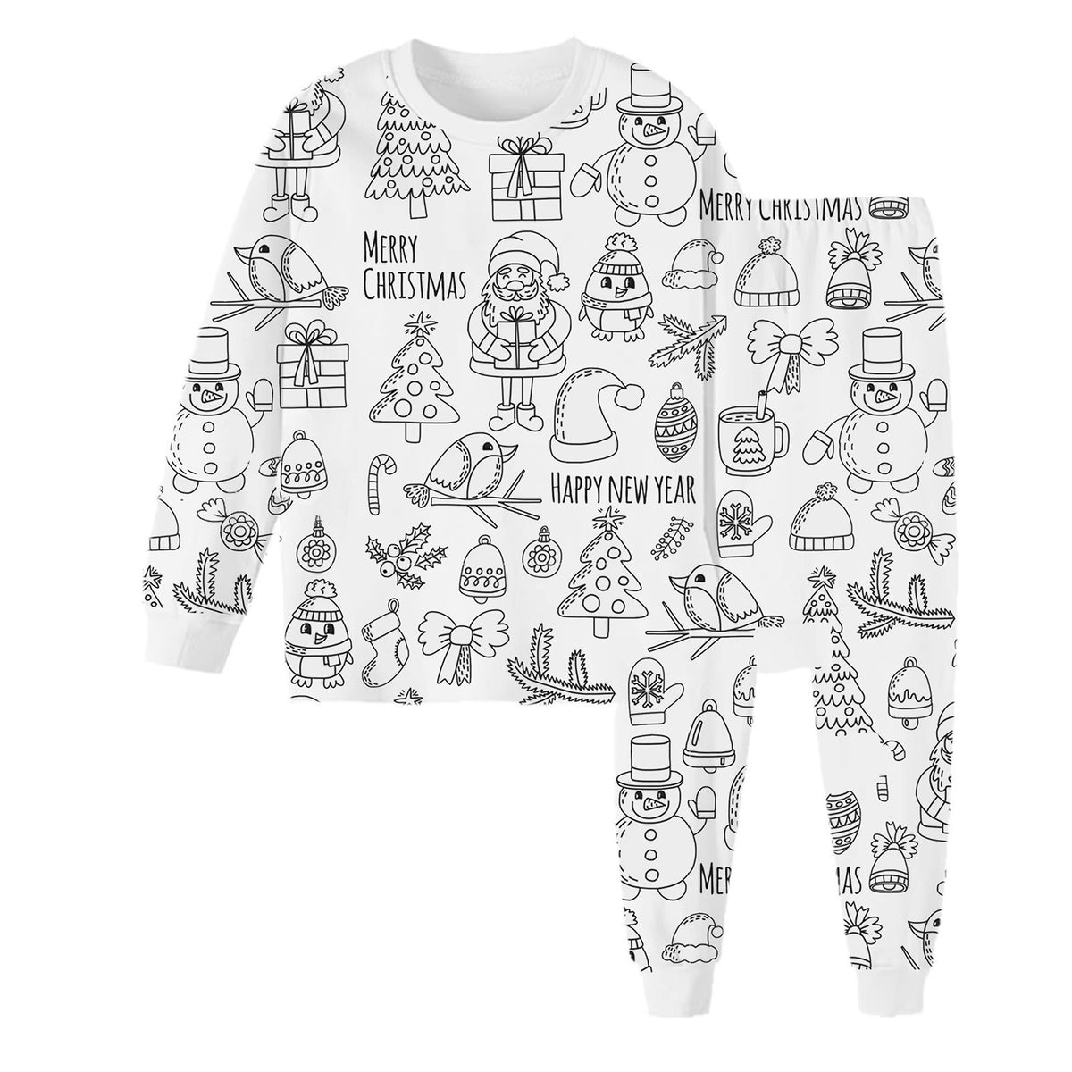Kid's Doodle Print Pajama Set