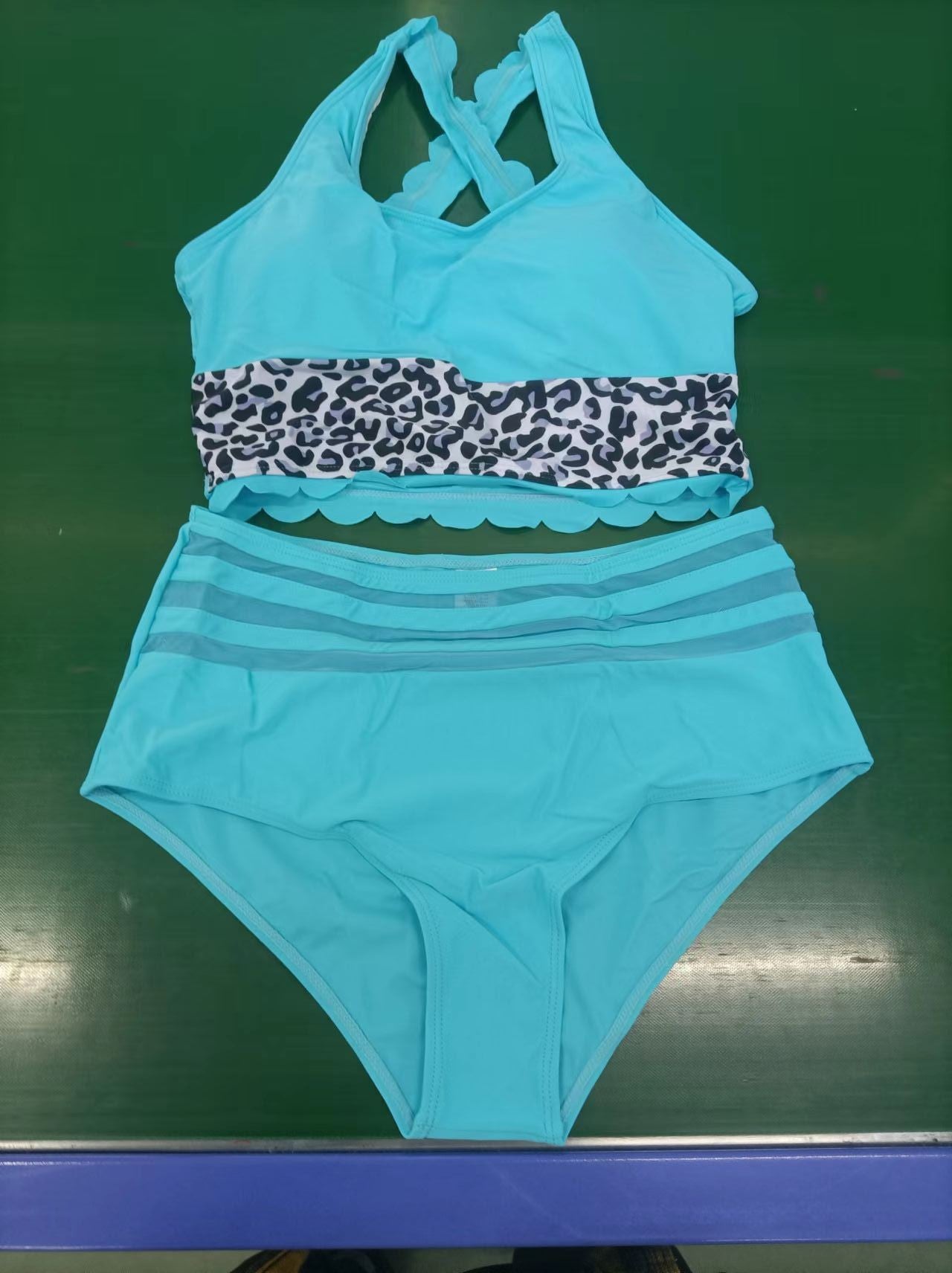 Leopard Print Swimsuit Two Piece Set