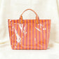 PVC Striped Tote Bag