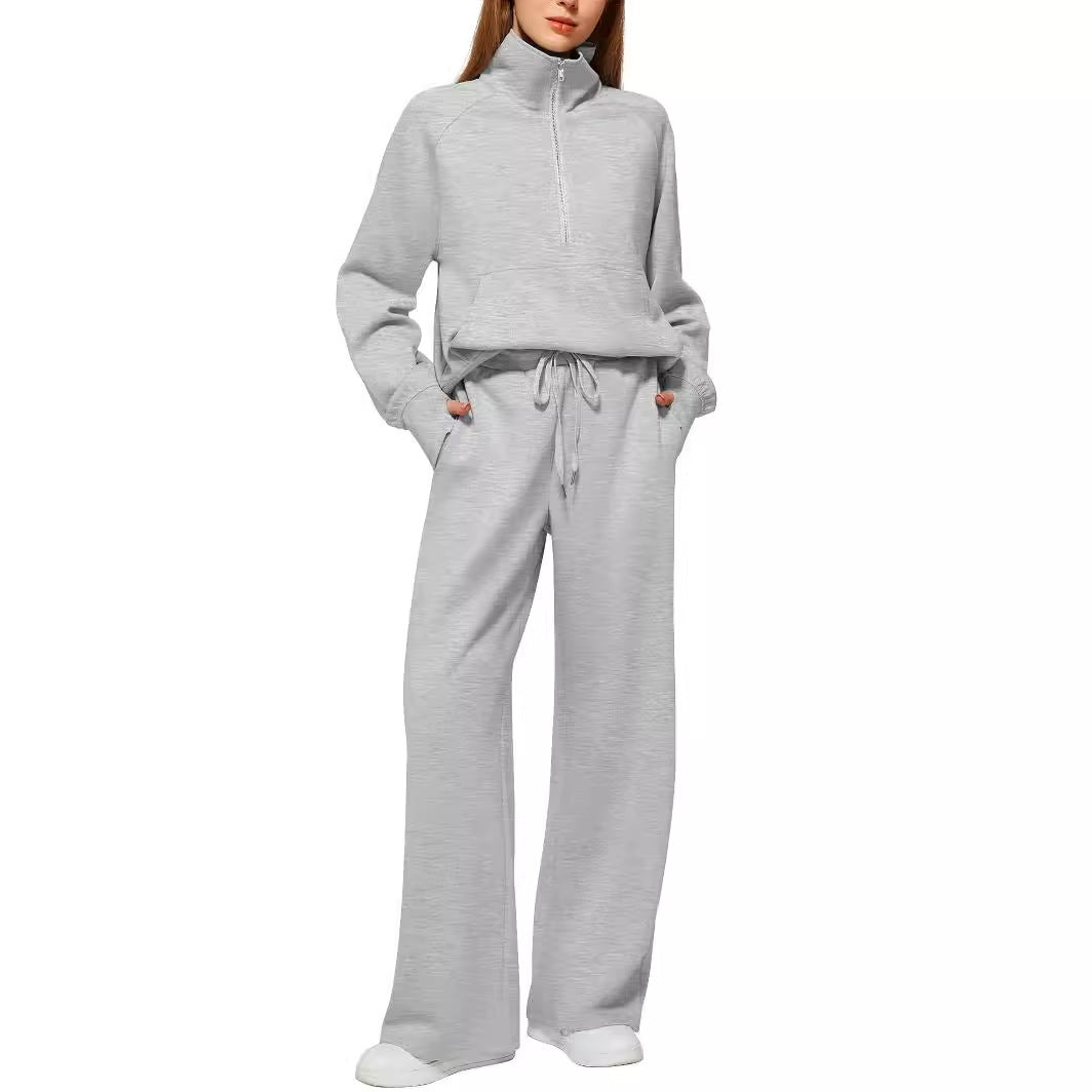 Sweatshirt Wide-leg Sweatpants Casual Set