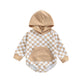 Checkered Bubble Hooded Romper