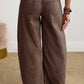 Square Patch Pocket Ankle-length Barrel Jeans
