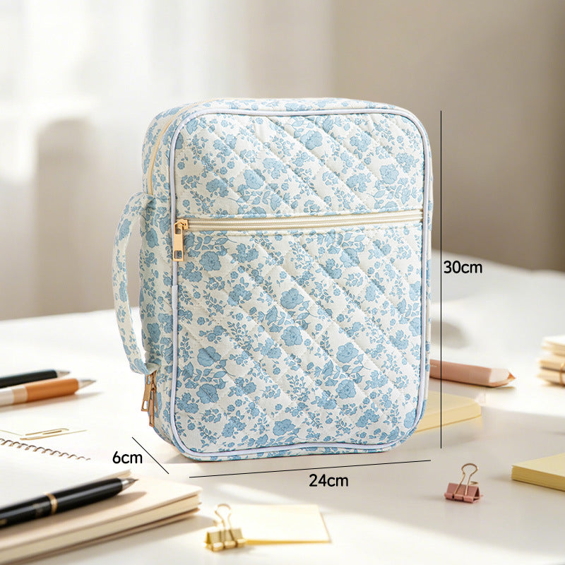 Floral Quilted Large Capacity Bible Book Storage Bag