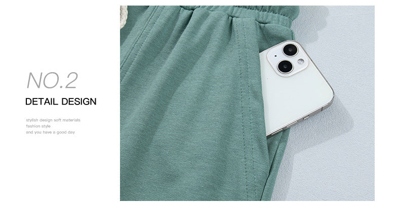 Block Flower Patchwork Drawstring Contrasted Elastic Waist Wide Leg Pants