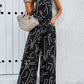 Abstract Wide Leg Jumpsuit