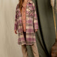 Checkered Lapel Pocket Long Coat