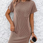 Ribbed Short Sleeve Pocket Dress-8 Colors