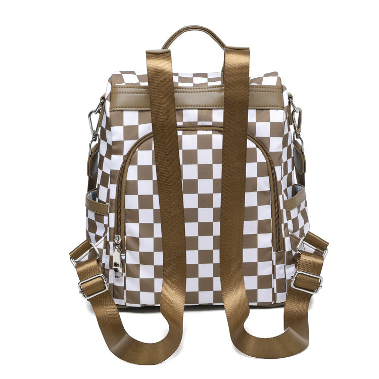 Convertible Checkered Backpack Purse — 2-in-1 Fashion Shoulder Bag