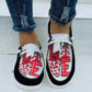 Pink Heart Shaped Criss Cross Slip On Canvas Shoes