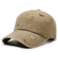 Vintage Distressed Baseball Cap with Puppy Embroidery
