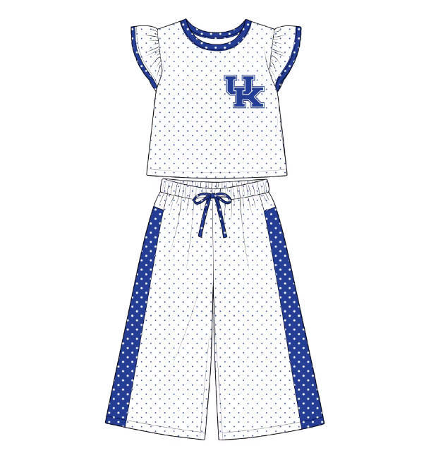 Custom Kids Top Wide Leg Pants Set Ruffle Set