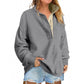 Solid Color New Loose Button Pullover Sweatshirt