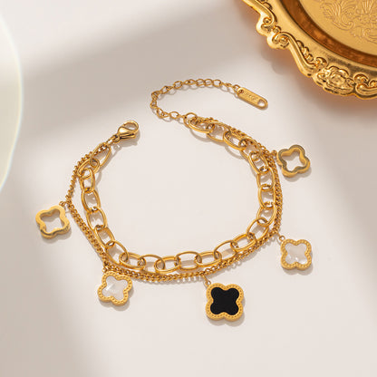 Clover Double Chain Bracelet
