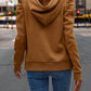 Ruched Puff Long Sleeve Hoodie