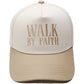 "Walk by Faith" Embroidered Retro Color-Block Trucker Hat