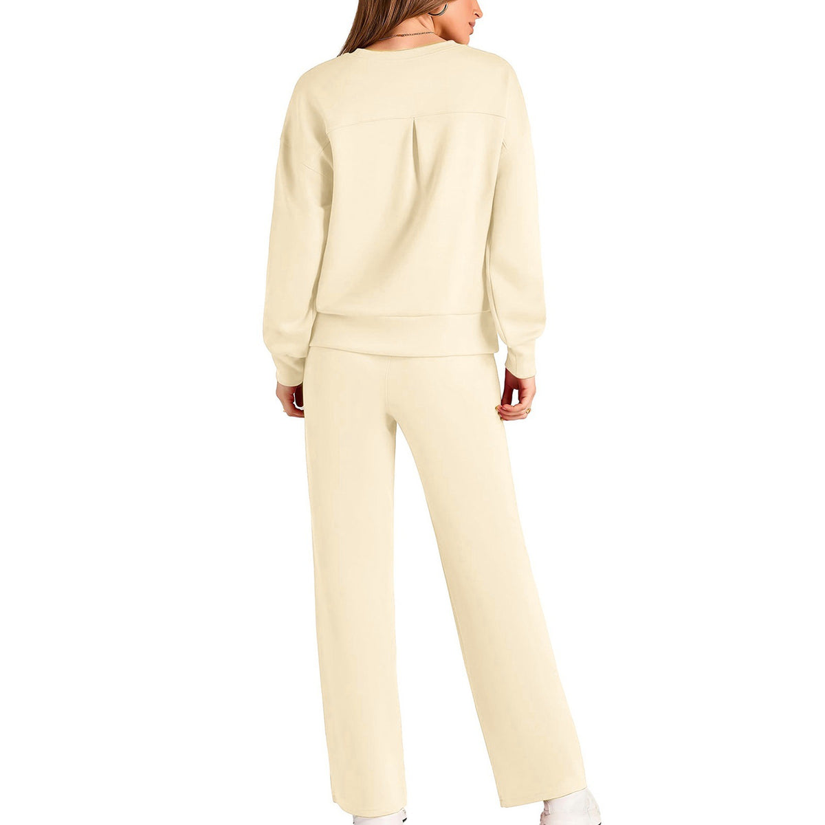 Women's Solid Two-Piece Loungewear Set