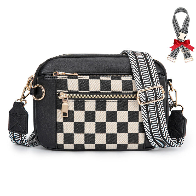 Checkered Crossbody Bags-Upgraded Anti-Theft Buckle