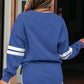 Varsity Stripe Detail Drop Shoulder Pullover Mini Skort Set