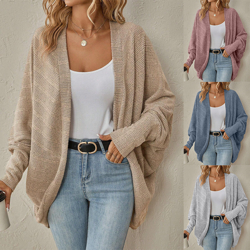 Knitted Batwing Sleeve Cardigan