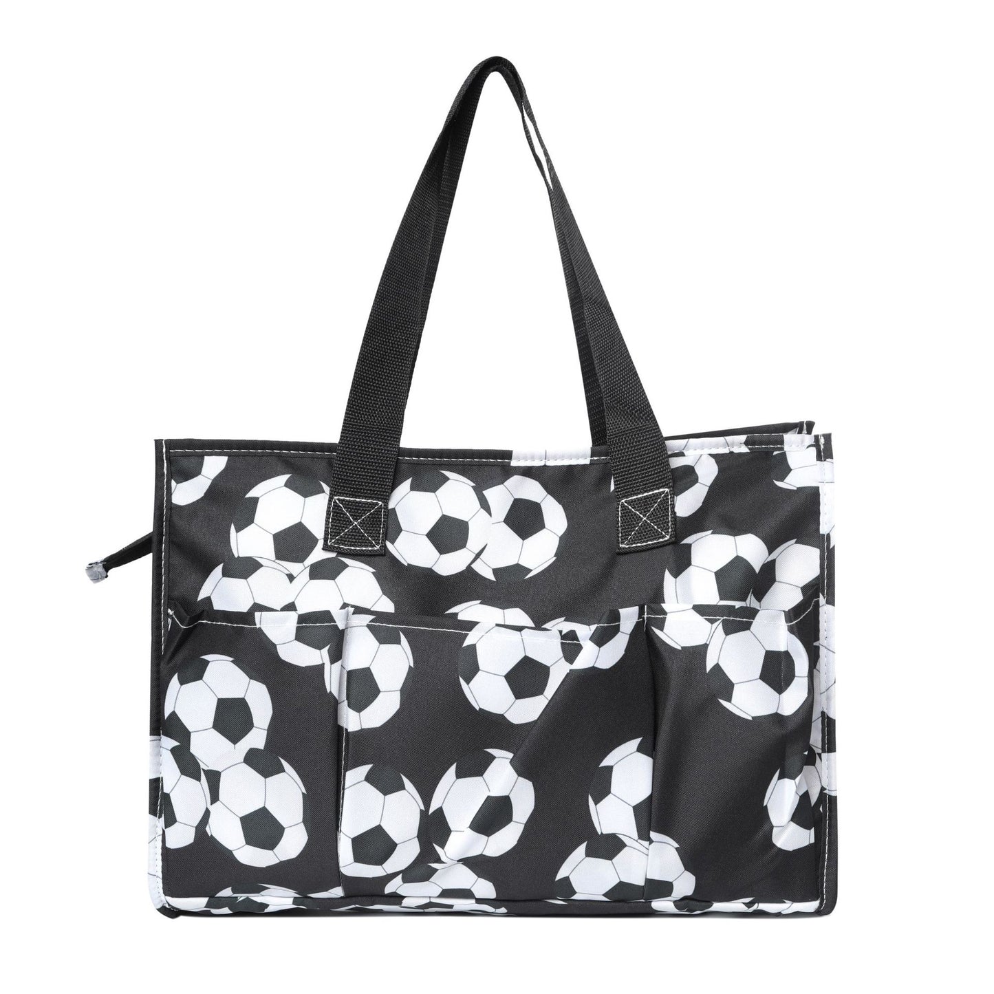 Ball Sports Print Multi-Pocket Utility Tote Bag