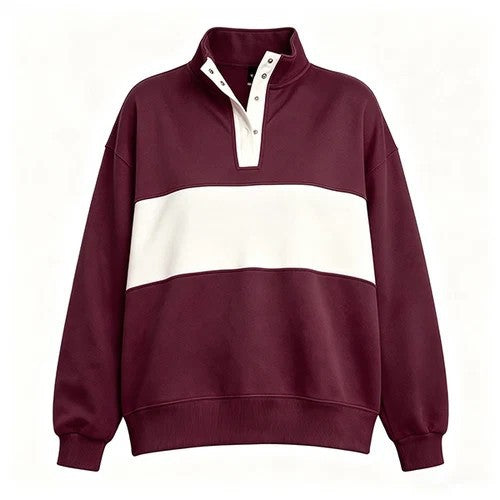 Custom Name Preppy Style Quarter-Snap Sweatshirt