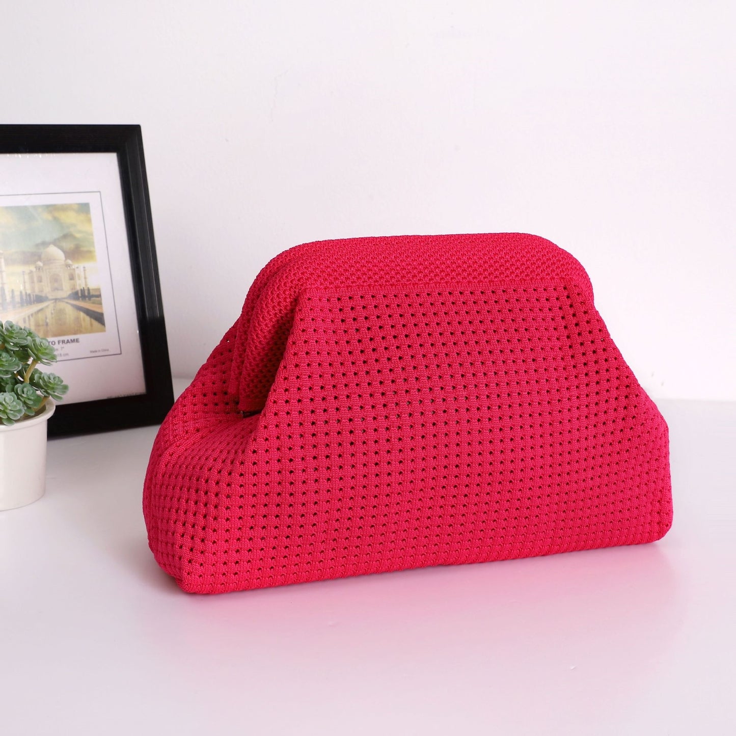 Wave Knit Clutch Bag