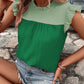 Sleeveless Ruffled Shoulder Contrast Top