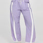 Retro Contrast Side Stripe Wide Leg Track Pants