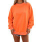 Polka Dot Contrast Trim Oversized Sweatshirt