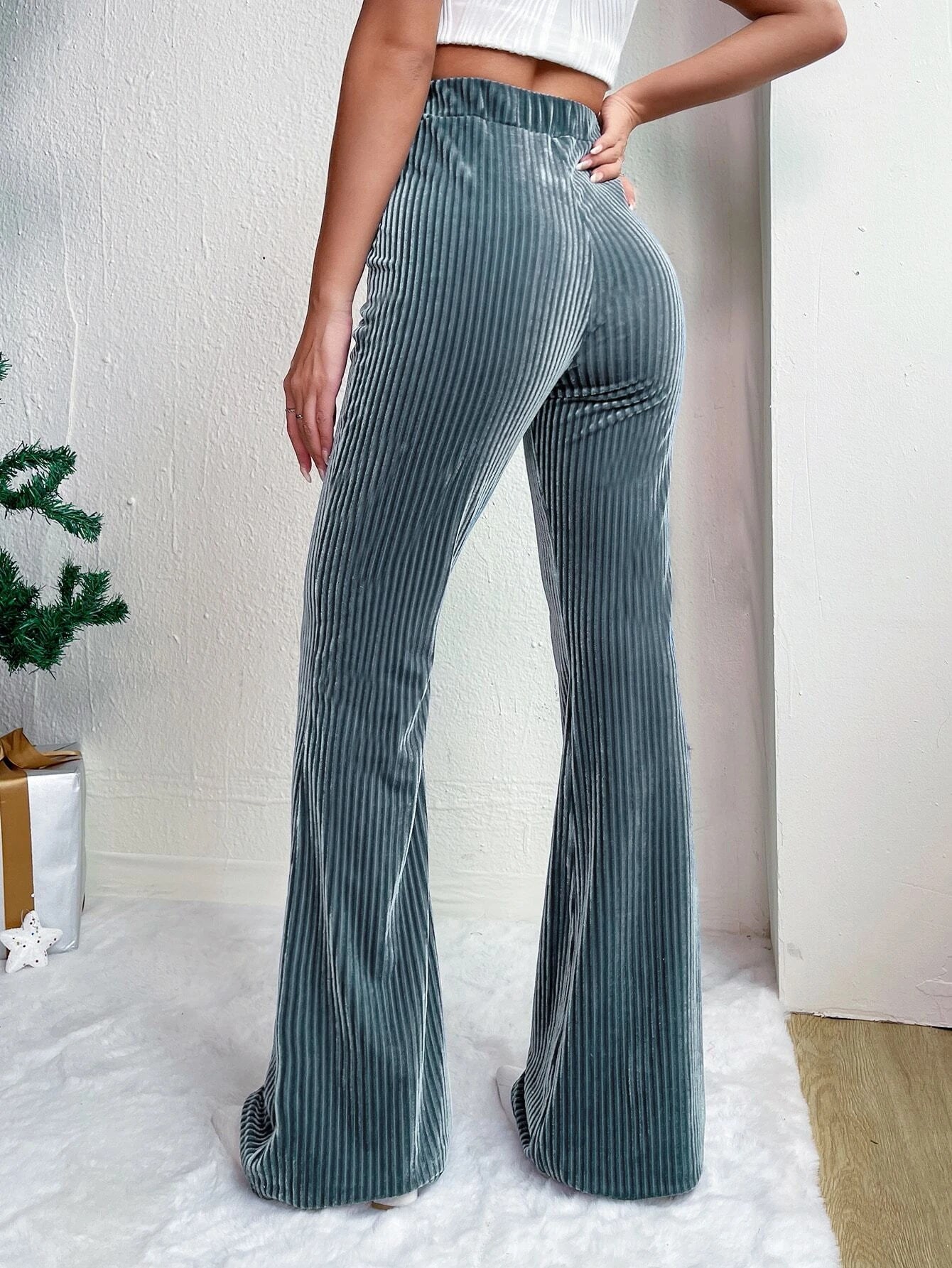 High Waisted Corduroy Flared Pants