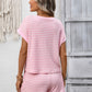 The Color-Blocked Striped Short Set