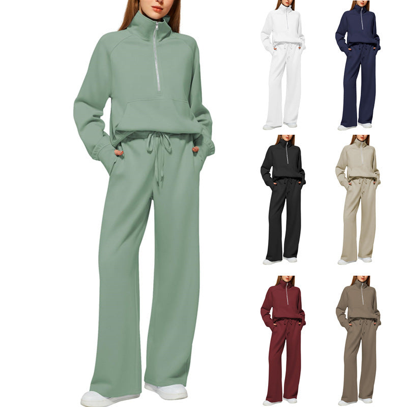 Sweatshirt Wide-leg Sweatpants Casual Set