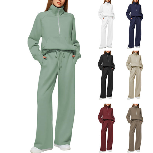 Sweatshirt Wide-leg Sweatpants Casual Set