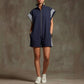 Loose Sleeveless Drawstring Pockets Split-Joint Striped Zipper Stand Collar Rompers