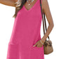 Waffle Knit V-Neck Shift Dress